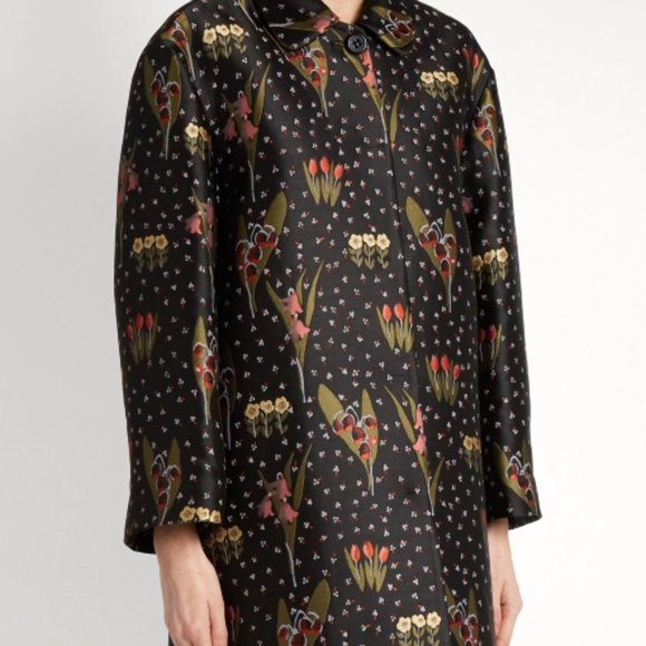 RED VALENTINO Blooming Garden Jacquard Coat - Picture 3 of 11